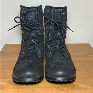 Self Esteem black combat boots